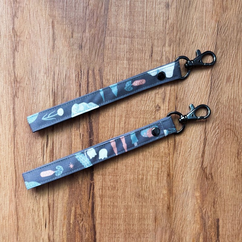 Lanyard Wrist Cord Keychain - Polar Pattern - Lanyards & Straps - Polyester Gray