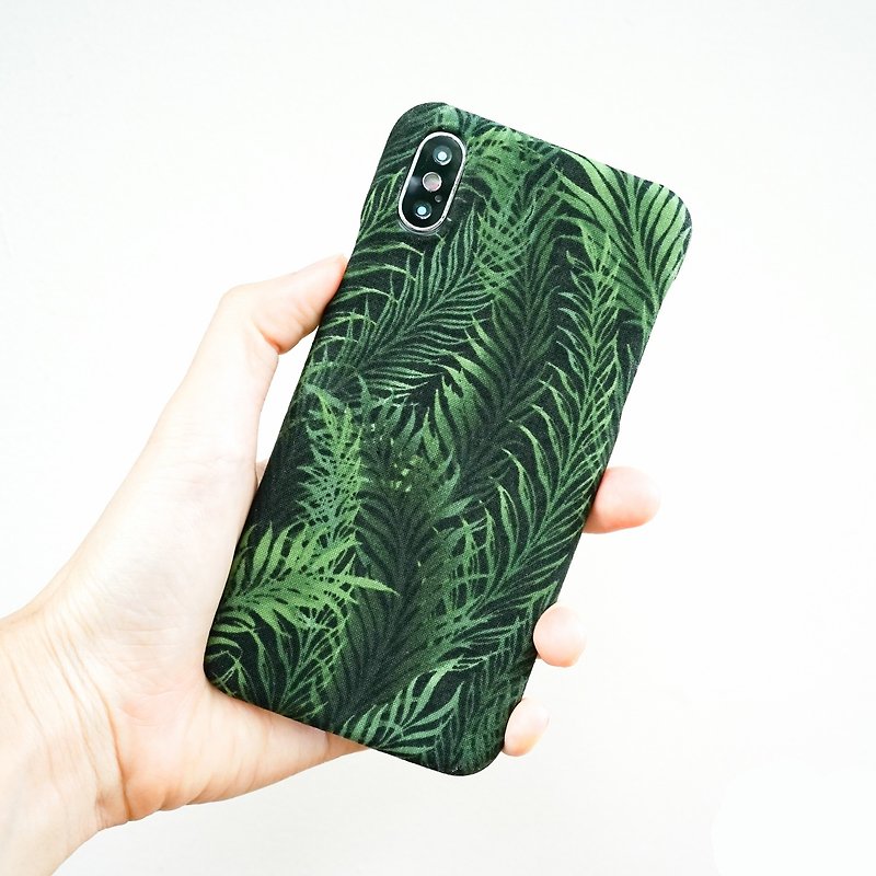 Green leaves -Fabric phone case - 手機殼/手機套 - 棉．麻 綠色