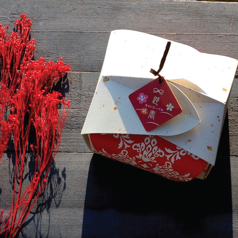 手工糖果禮盒  新年禮盒  伴手禮 (紅花單入款) 寒天夏威夷豆牛奶糖 - 蛋捲/餡餅/零食 - 新鮮食材 