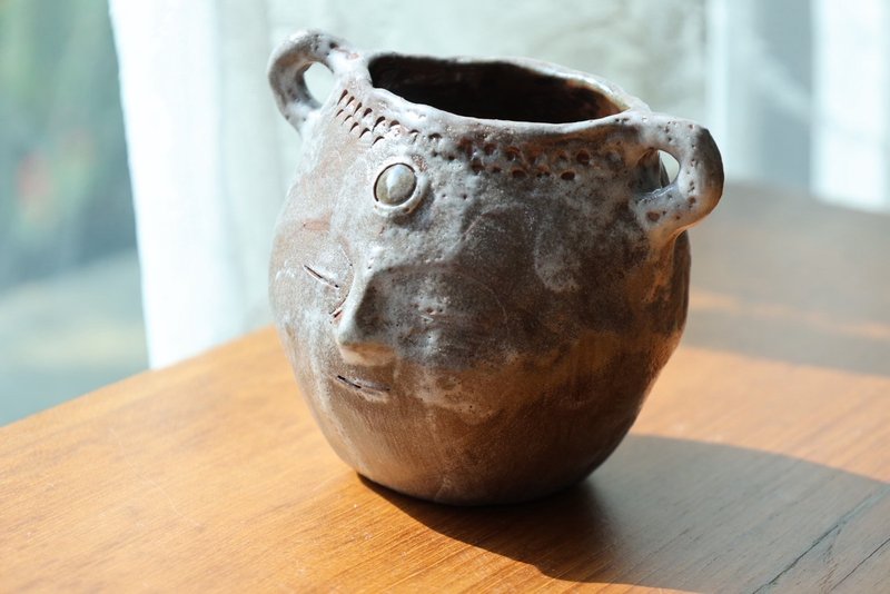 【喬遷禮物】聖靈之皿花器侘寂風雕塑擺件收藝術作品 - 花瓶/花器 - 陶 咖啡色