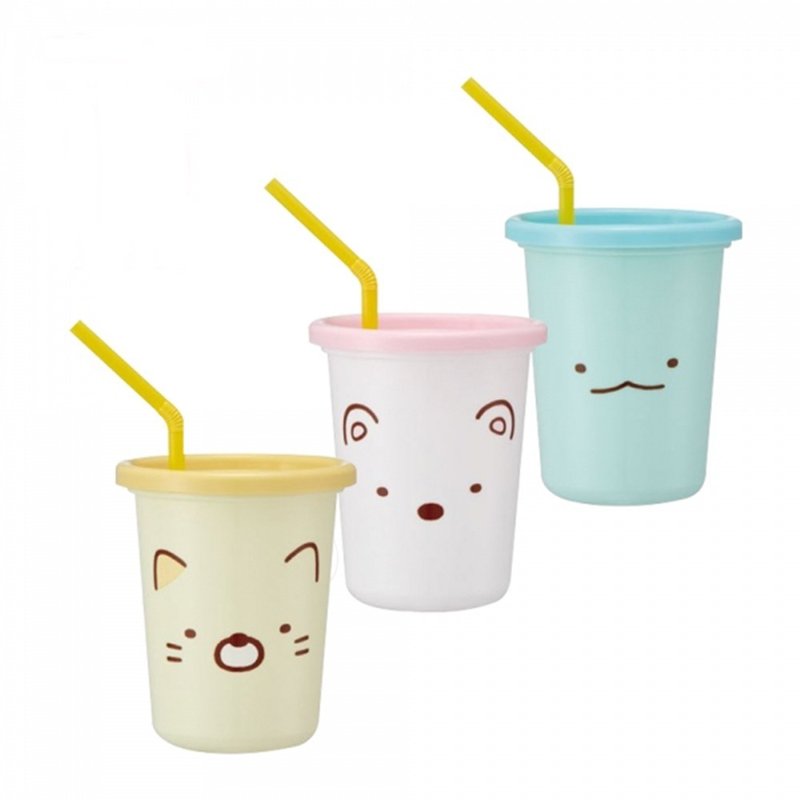 SKATER 320mL-Japan made 3 into the water cup (320ml) corner small creature FACE - Children's Tablewear - Plastic Multicolor