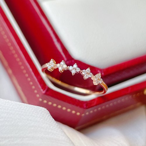WhiteKuo高級珠寶訂製所 【WhiteKuo】18k鑽石滿天星日常疊戴戒指