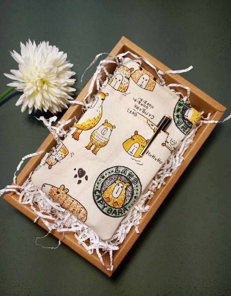 Hand-sewn-Nurse/Physician Double Pencil Case (Capybara Jun) - Other - Cotton & Hemp Multicolor