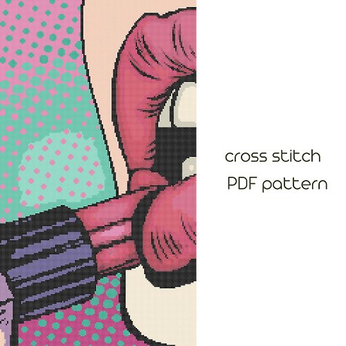 NaraXstitch patterns 十字繡圖案 Pop Art lips cross stitch, Lips cross stitch pattern, PDF Pattern /30/