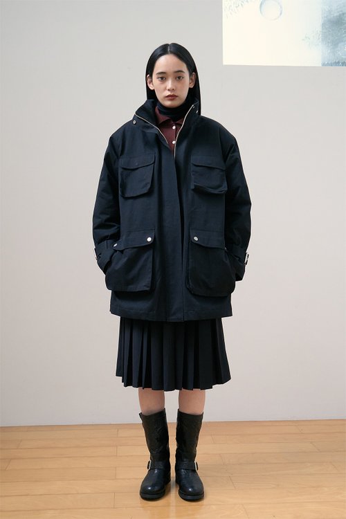 DOSORDONTS 日系復古 多口袋隱藏連帽棉服外套