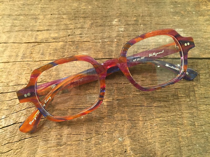 Absolute Vintage-Hollywood Road (Hollywood Road) Retro square young frame plate glasses-Purple - กรอบแว่นตา - พลาสติก 