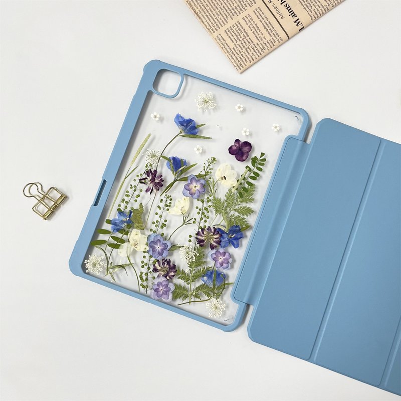 Twilight Garden Handmade Pressed Flower iPad Case for New iPad Air 11in 13in - Phone Cases - Plants & Flowers 