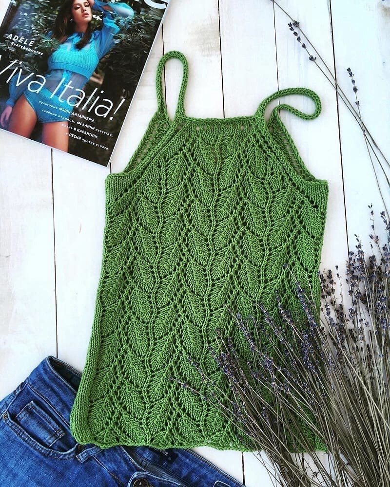 Handmade knitted summer sweater Knit Top openwork top boho top - Women's Tops - Cotton & Hemp 