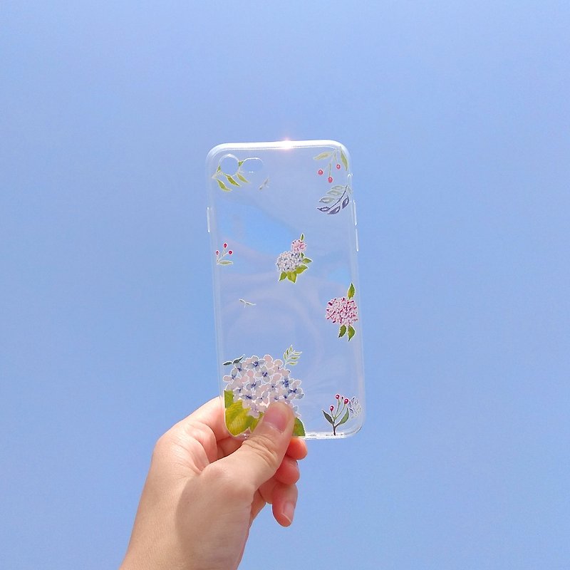 iPhoneやAndroidのモデルをサポートするMstandforc hydrangea柔らかいプラスチックの透明な電話ケース - スマホケース - プラスチック 多色