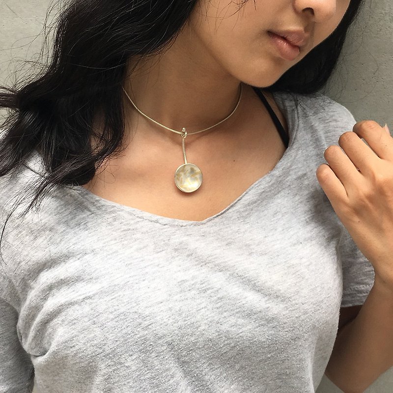 Perfection ~ Poetry sterling silver pendant necklace handmade by Qing Metallurgist, sterling silver with lacquer workmanship, in happiness! - สร้อยคอ - เงินแท้ 