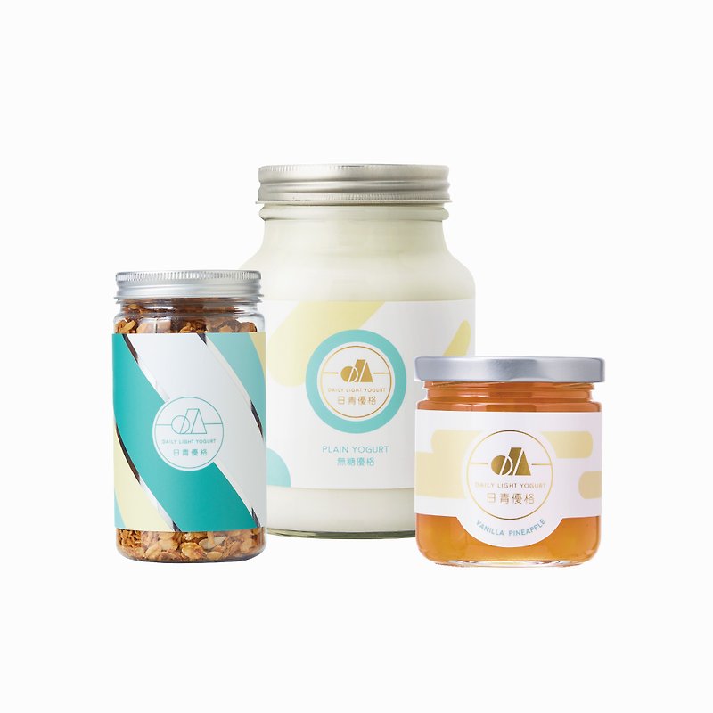 [Classic combination set] Sharing bottle of fresh milk yogurt × cinnamon banana oatmeal × vanilla pineapple jam - Snacks - Fresh Ingredients 