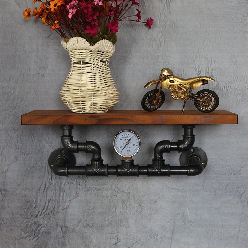 Industrial Feng Shui Pipe Shelves Wall Decoration Bookshelf Storage Rack - โคมไฟ - โลหะ 