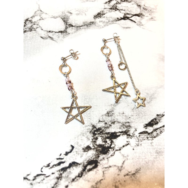 star drop earrings - ต่างหู - โลหะ สีม่วง