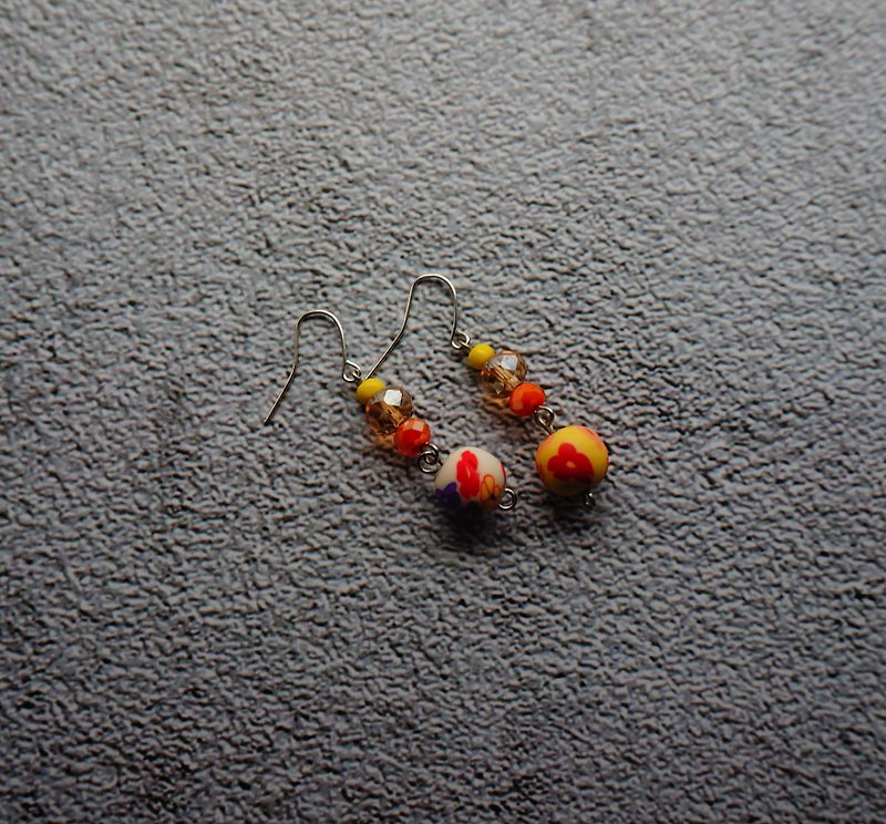Handmade Earrings - Earrings & Clip-ons - Pottery Orange