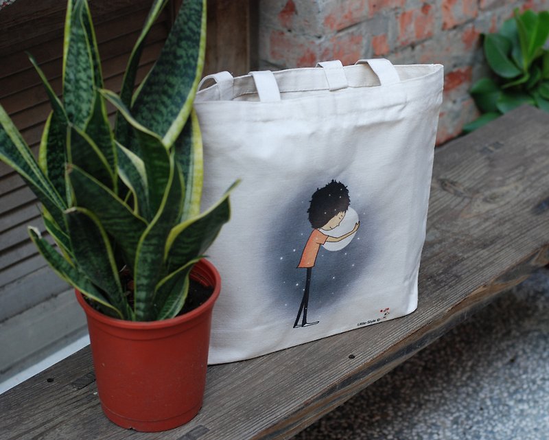 Canvas bag-the warmest temperature - Handbags & Totes - Cotton & Hemp White