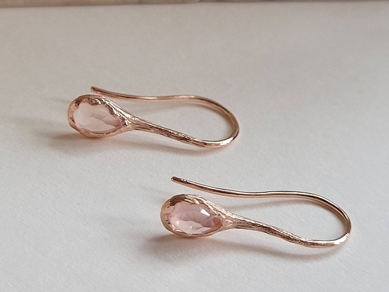 Pink crystal gift box set/sterling silver necklace/sterling silver earrings/pink crystal/light jewelry - สร้อยคอ - คริสตัล สึชมพู