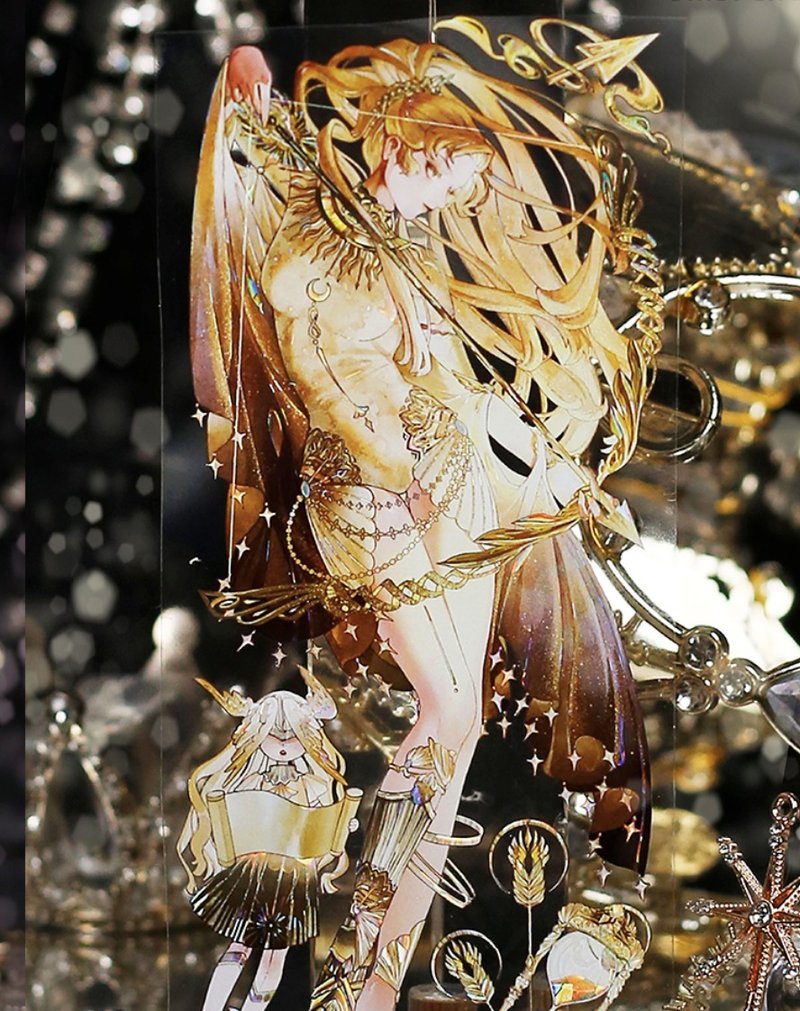 閃爍 星屑の祈り 美しき女神集 PET 和紙膠帶 貝殼光 10米卷 - 紙膠帶/和紙/PET - 其他材質 多色