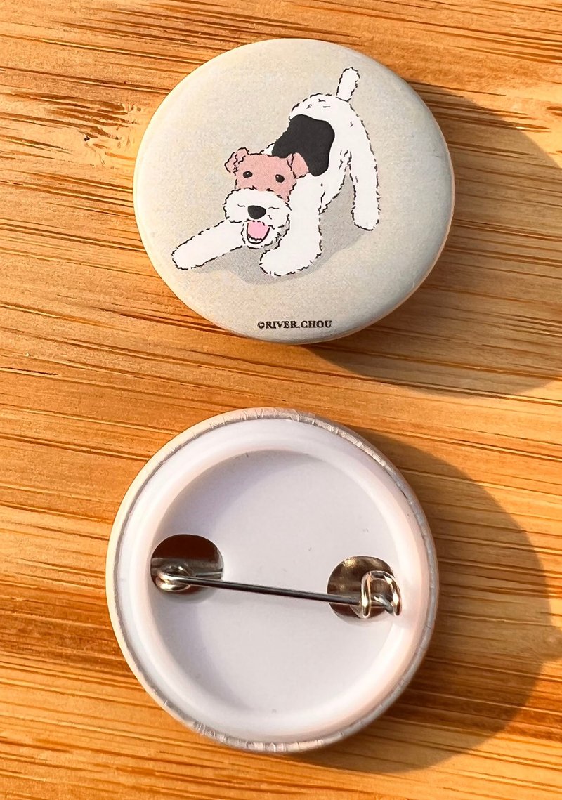 Wirefoxterrier剛毛獵狐梗胸章 預備備 - 徽章/別針 - 其他金屬 灰色