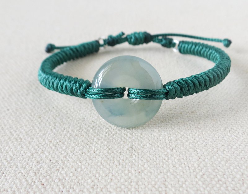 【金剛結】本命年【歲歲平安】翡翠韓國蠟線手鍊GA01招財、避邪 - 手鍊/手環 - 寶石 多色