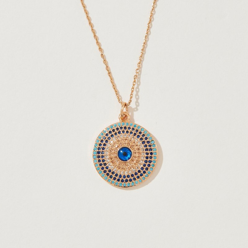 Evil Eye full diamond luxury necklace (two colors in total) - สร้อยคอ - ทองแดงทองเหลือง 