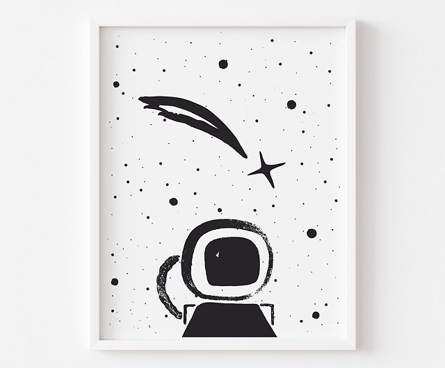 宇宙飛行士 流れ星 宇宙ポスター 宇宙イラスト かわいい宇宙 Jpg ショップ Abcco ポスター 絵 Pinkoi