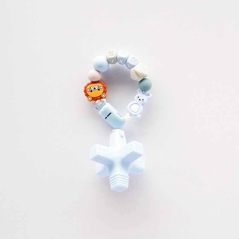 9顆 ZXY 獅子 兔子 藍色消波塊固齒器 / 客製化奶嘴鏈 - 寶寶/兒童玩具/玩偶 - 其他材質 多色
