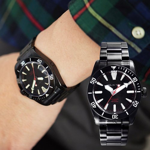 米朵貝菈．時光的禮物 RELAX TIME 海神系列 300米潛水機械腕錶 (RT-77-5) 黑