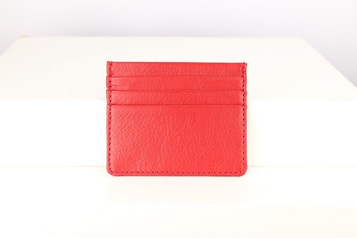 SIMPLEST C006 Card Case Wallet - Red- Genuine leather