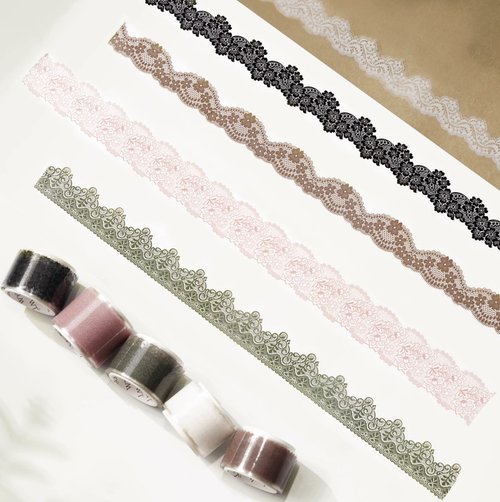 The Washi Tape Shop 巴洛克蕾絲物語 異形模切 PET紙膠帶 5米卷 5卷套裝