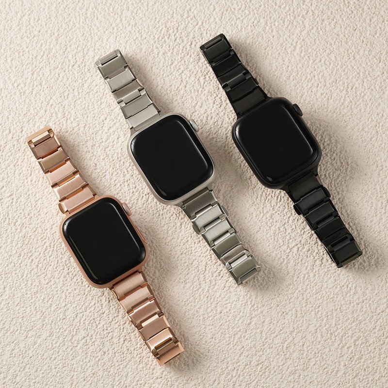 Apple watch - 質感霧光磚形(縮腰)不鏽鋼 蘋果錶帶 - 錶帶 - 不鏽鋼 
