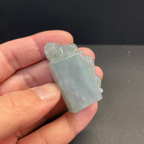 元元圓滾滾 水晶手鍊 瀚玉珠寶 天然A貨翡翠印章 冰種貔貅印 緬甸玉印章