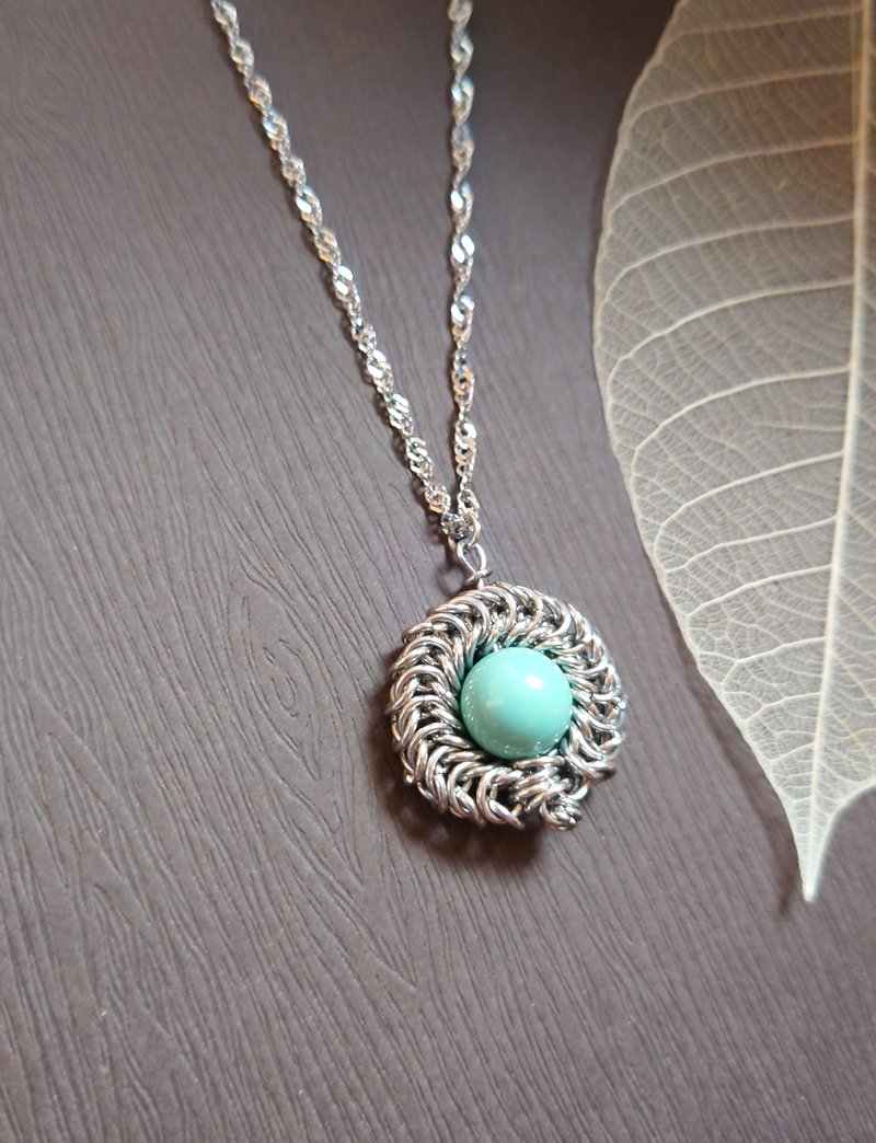 Yuanrong- Stainless Steel necklace - สร้อยคอทรง Collar - สแตนเลส สีเขียว