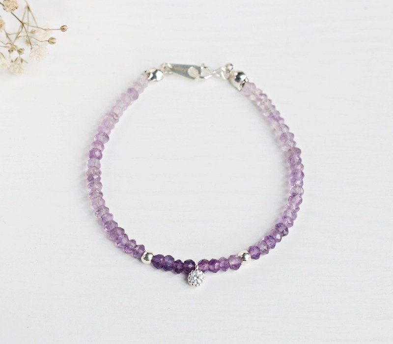 Amethyst Silver Bracelet Amethyst silver bracelet Light Jewels Mother's Day Valentine's Day Birthday Gift Anniversary Banquet party Exchange Gift Christmas - Bracelets - Gemstone 