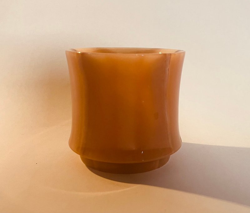 Rising Chalice - Jade Stone Bamboo Cup - Bar Glasses & Drinkware - Jade Orange