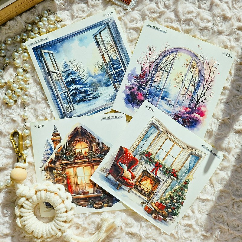 Four Seasons - Winter paper sticker - 貼紙 - 紙 
