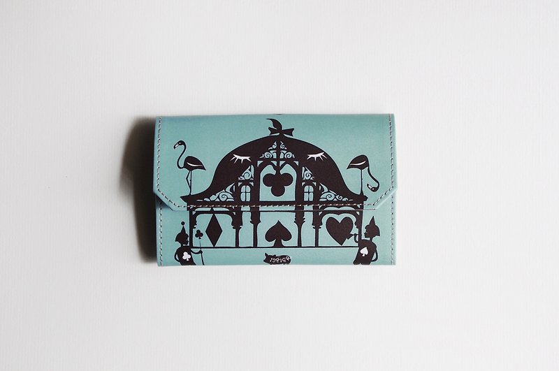 Handmade Paper Purse - Alice & the card soldiers - กระเป๋าสตางค์ - กระดาษ สีน้ำเงิน