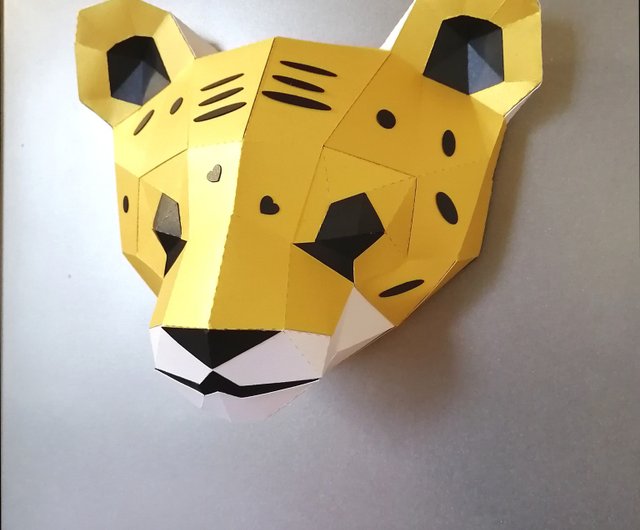 Quebra Cabeça 3D Animal Safari Tigre Colagem Papercraft Miniatura HAS  BRASIL