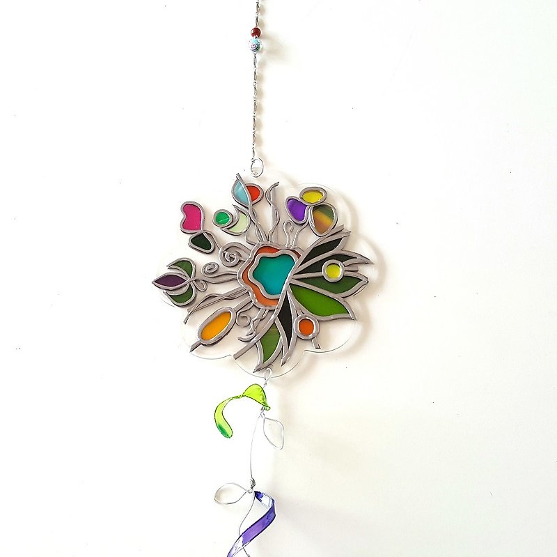Glass Art Window Ornament Tinker Bell Flower - Wall Décor - Acrylic Multicolor