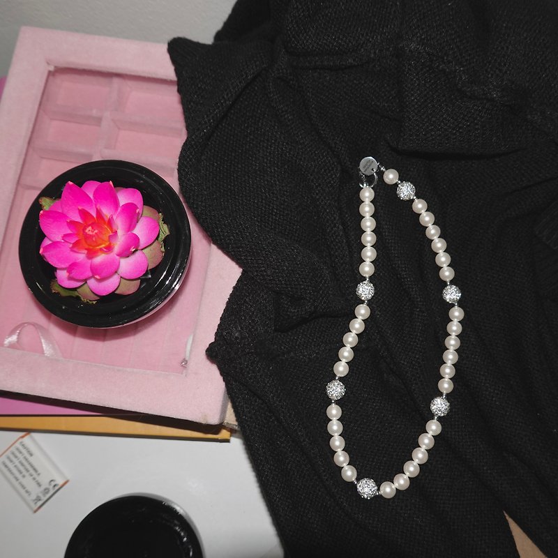 Glam Beaded Necklace, Handmade Shellpearl - 項鍊 - 貝殼 白色