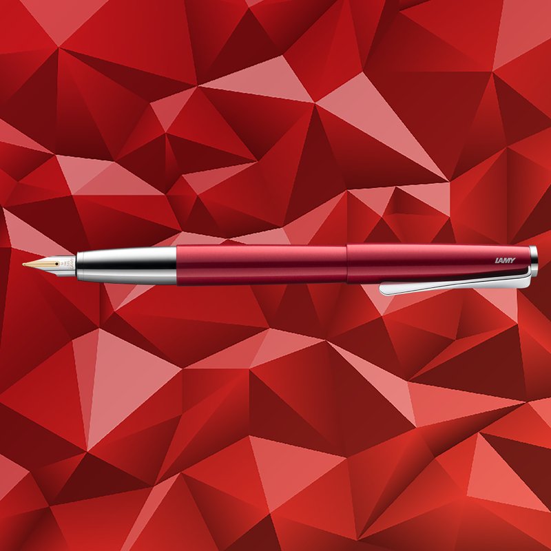 LAMY 限量 - 鋼筆+筆袋禮盒 / studio 系列  - pianored 鋼琴紅 - 鋼筆 - 鋁合金 紅色