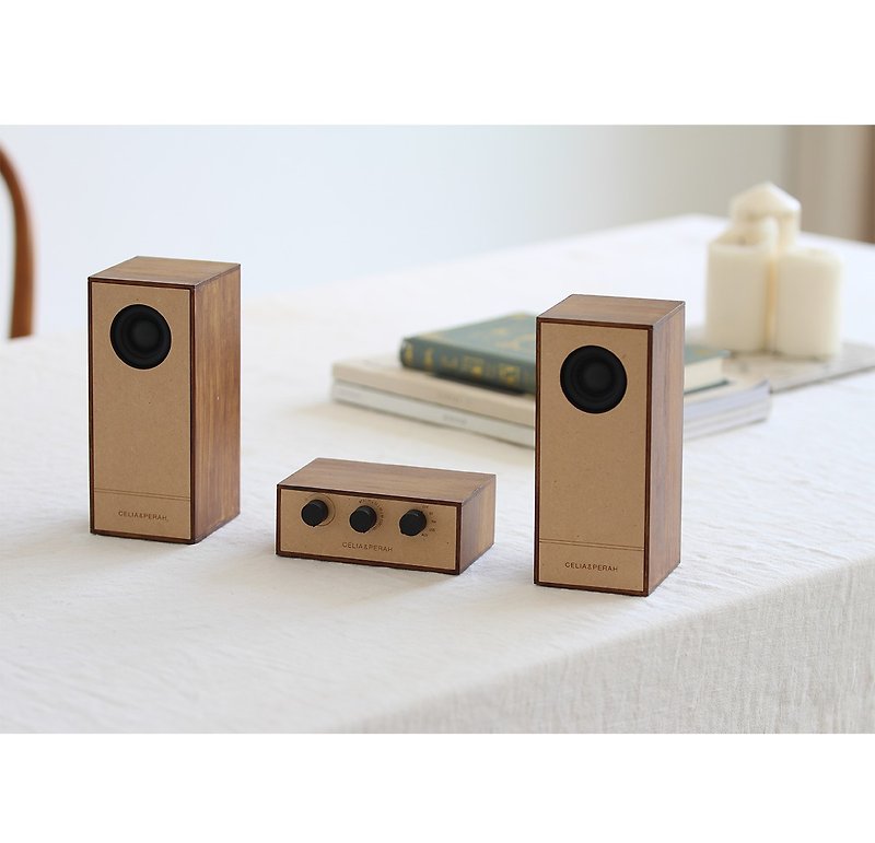 R4 Impromptu Self-Assembling Bluetooth Radio - Teak Grain - Speakers - Wood Brown