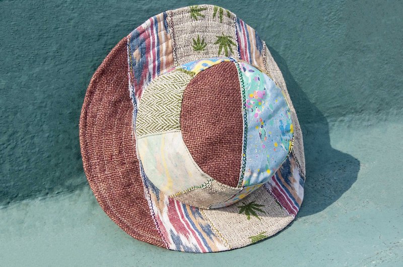 National wind stitching cotton hand-woven Linen hat knit cap hat sun hat straw hat - Marijuana forest - หมวก - ผ้าฝ้าย/ผ้าลินิน หลากหลายสี