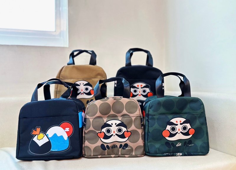 Dimple Bread Children/Adults Meal Bag Dharma Lunch Bag Handbag Insulation Waterproof Fushen - กระเป๋าถือ - วัสดุอื่นๆ สีกากี