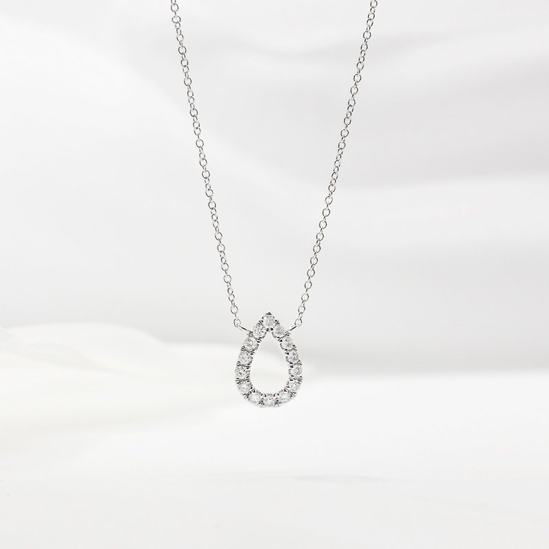 Pear Shaped Necklace | 14K Natural Diamond Necklace - สร้อยคอ - เพชร 