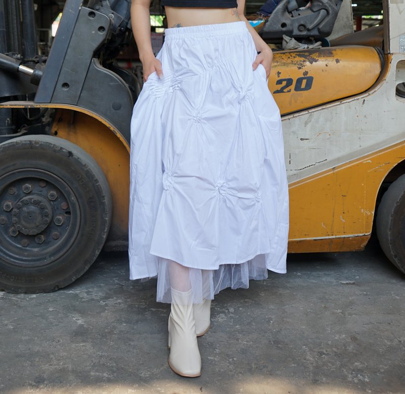 White Skirt_Deckmethailand - กระโปรง - ผ้าฝ้าย/ผ้าลินิน 