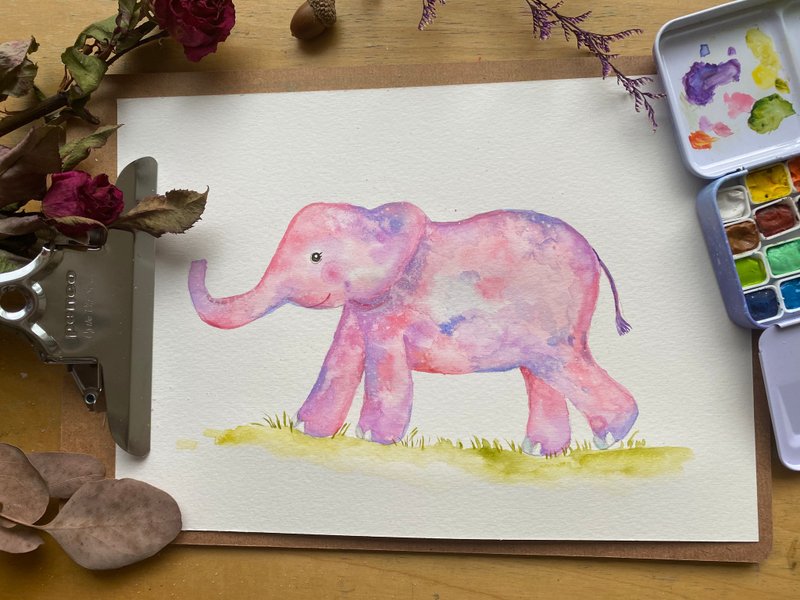 [Experience] Zoesforest Starry Elephant Watercolor Online Experience Class - Illustration, Painting & Calligraphy - Other Materials 