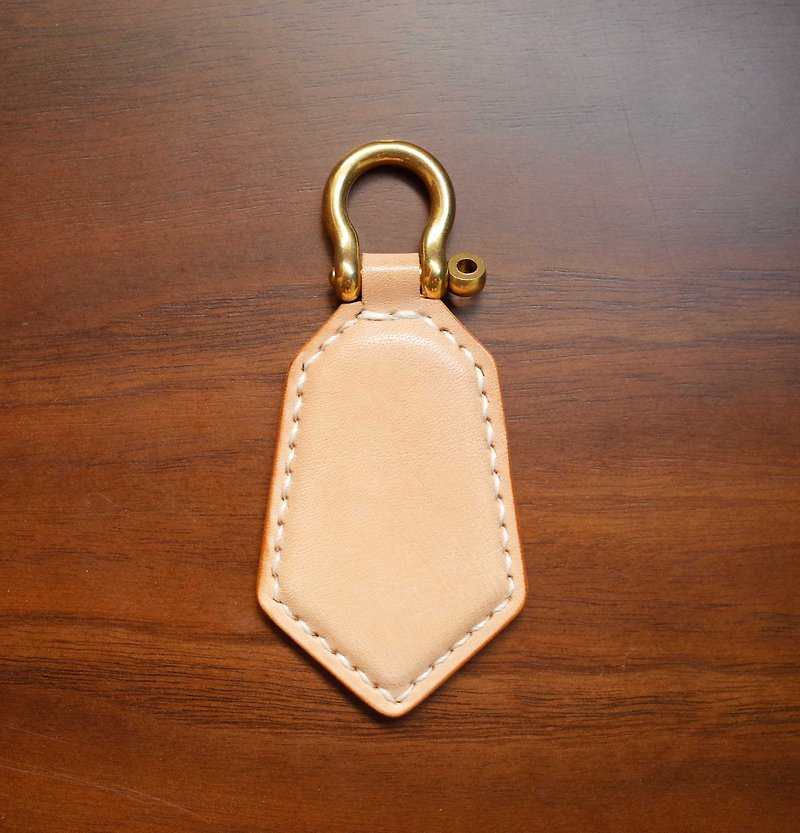 悠遊卡晶片吊飾－鑰匙圈款－原色 - 鑰匙圈/鑰匙包 - 真皮 橘色