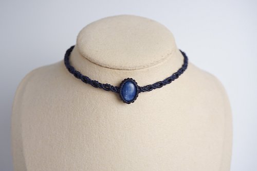 Macramé Crafts 藍晶石 蠟線編織頸繩 頸圈