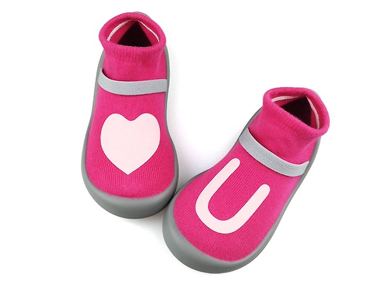 【Feebees】CIPU聯名系列_愛你U_桃 (學步鞋 襪鞋 童鞋 台灣製造) - 童裝鞋 - 其他材質 紅色
