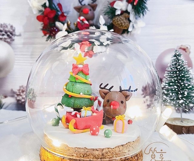 【高品質ハンドメイド】クリスマスヘラジカガラスボール